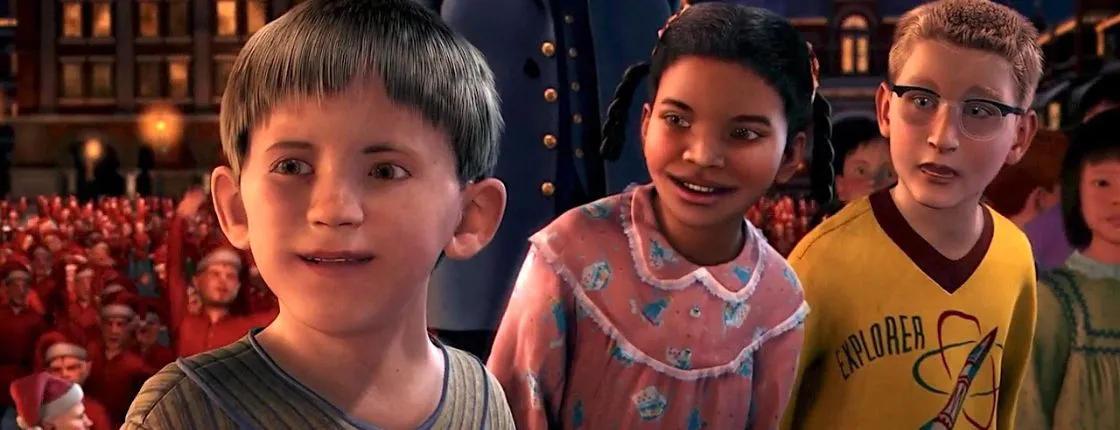 Characters from The Polar Express movie showing stiff expressions